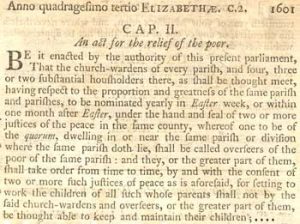 1601 Elizabethan Poor Law