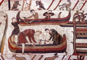 Bayeux Tapestry shows ships being built in preparation for the Norman Invasion
