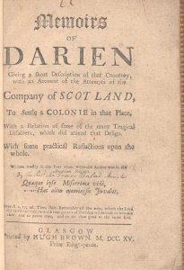 Reverend Borland's Memoirs of the Darien Scheme
